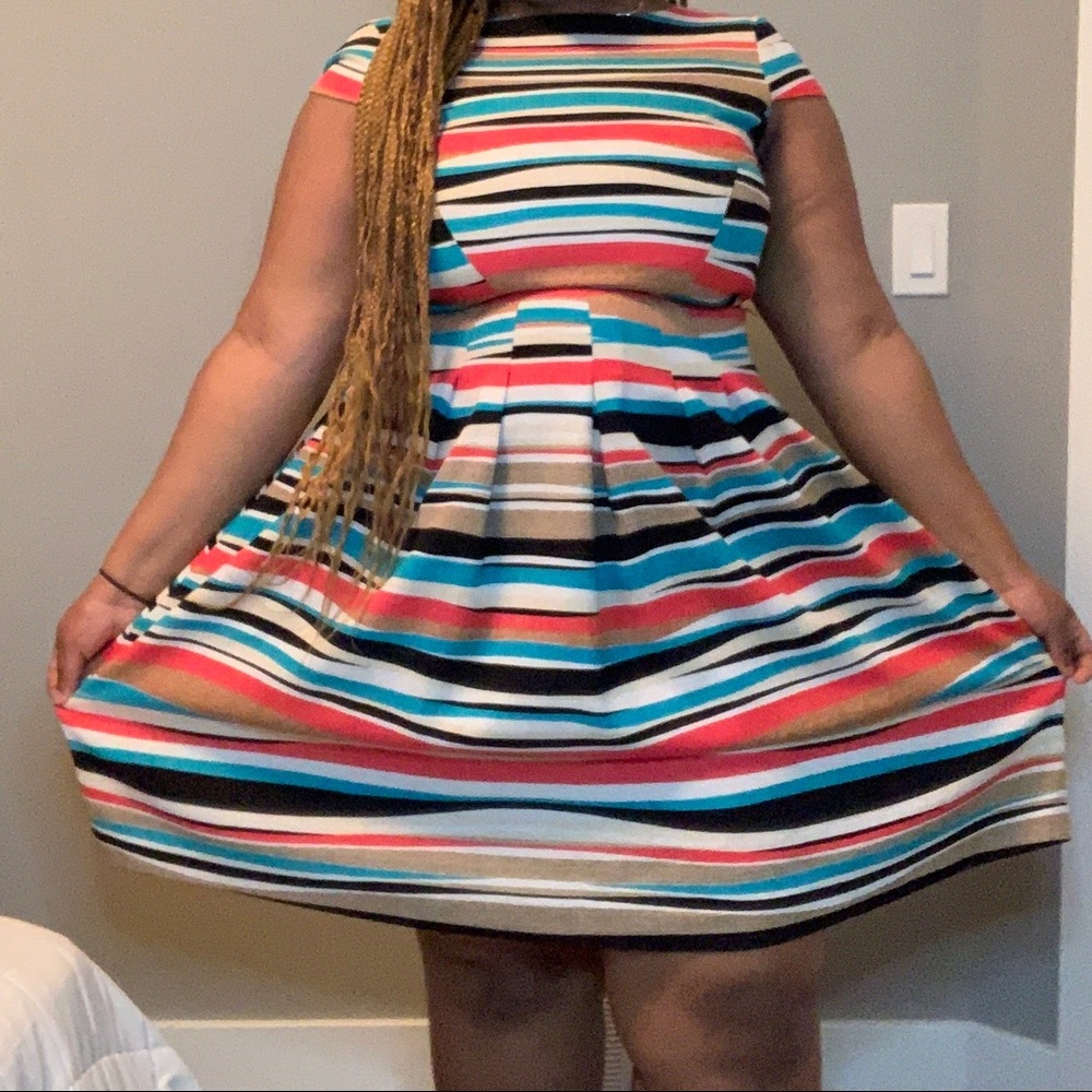 MultiColour Anne Klein Simple Conservative Dress